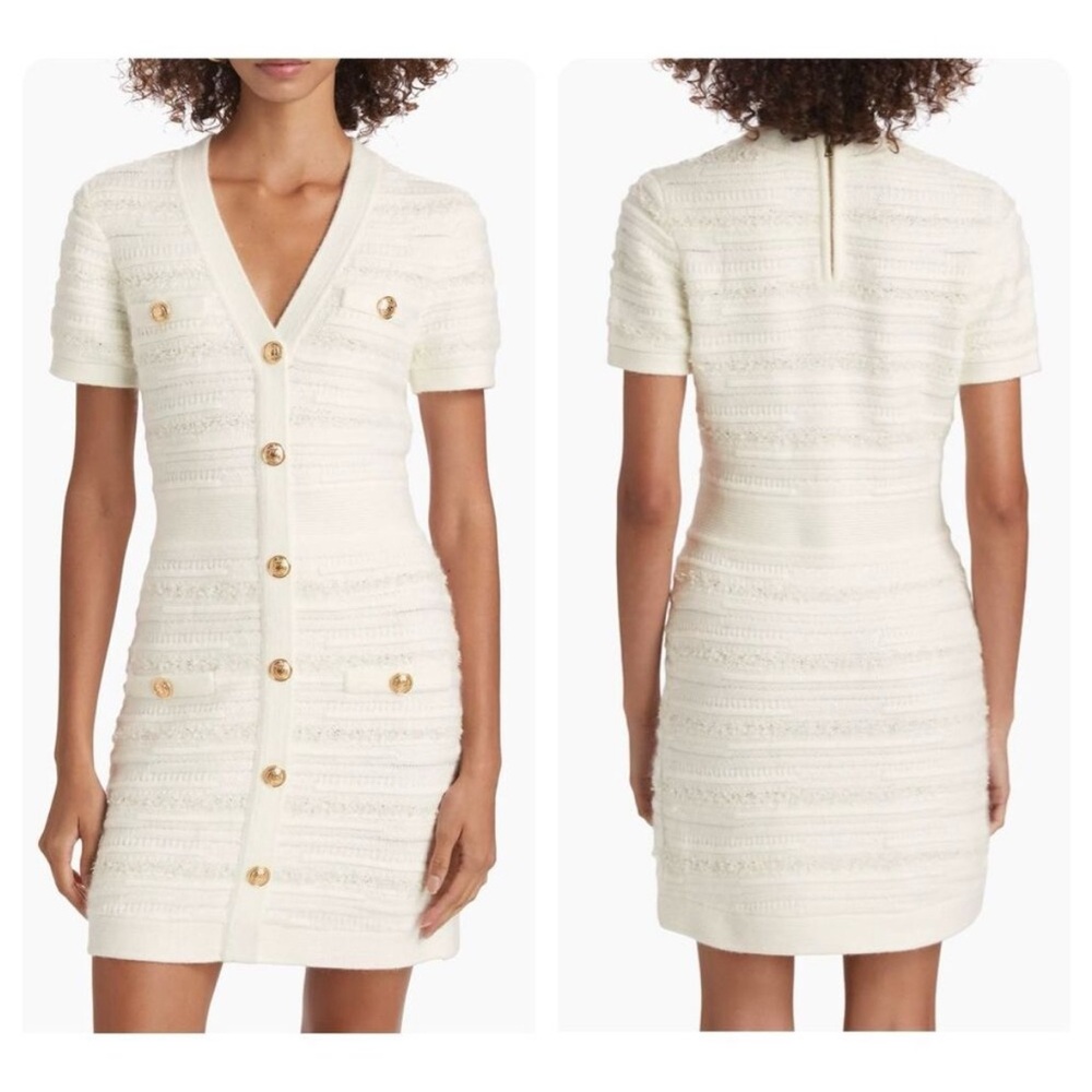 Milly Kennedy Textured V-Neck Knit Mini Dress NWT